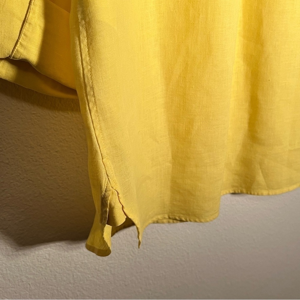Chico's Yellow Button Down Shirt Size Medium - Picture 9 of 12